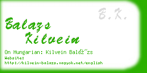 balazs kilvein business card